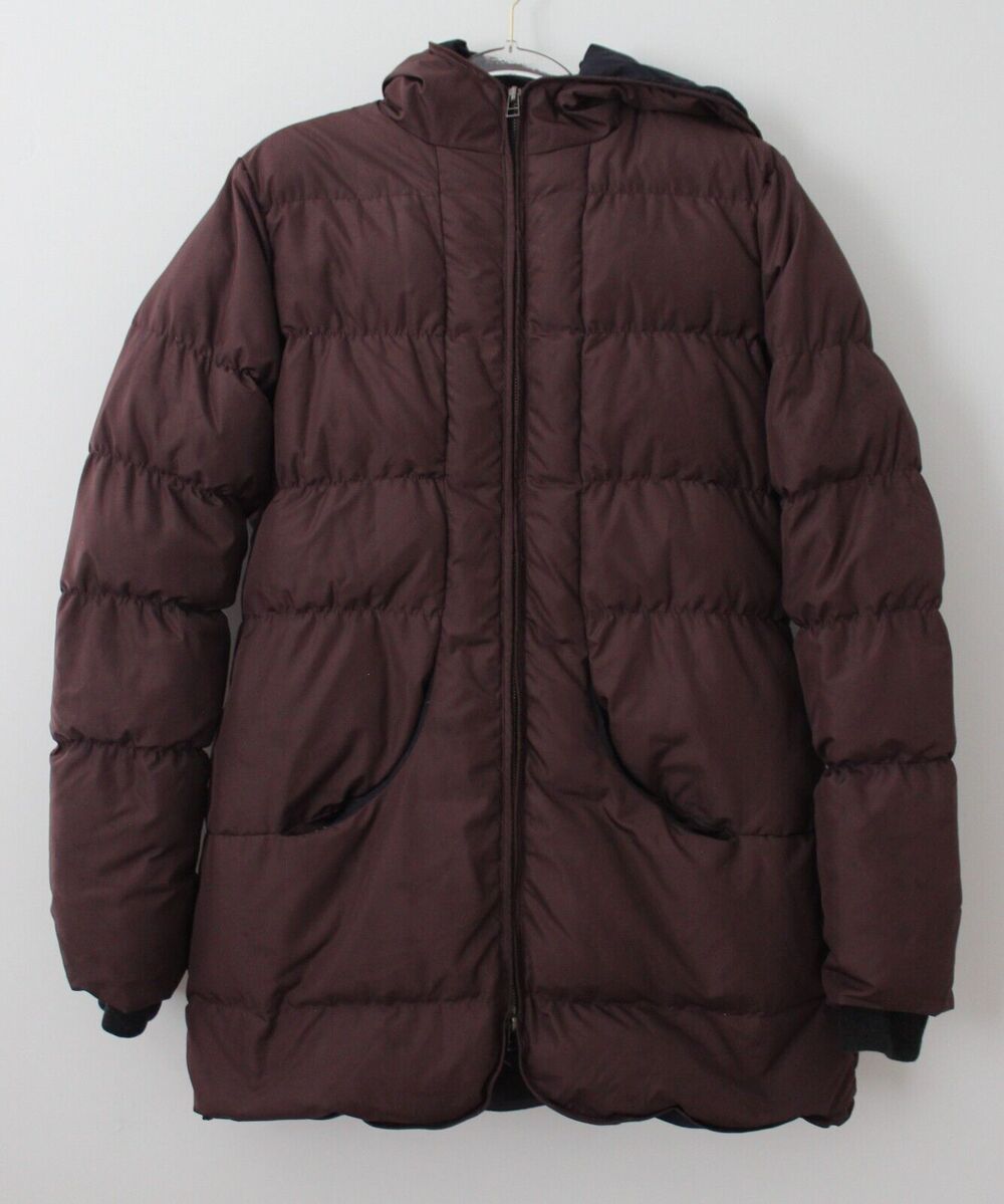 Sundance Womens Puff Long Jacket With Hood Brown Size M Pre-Owned